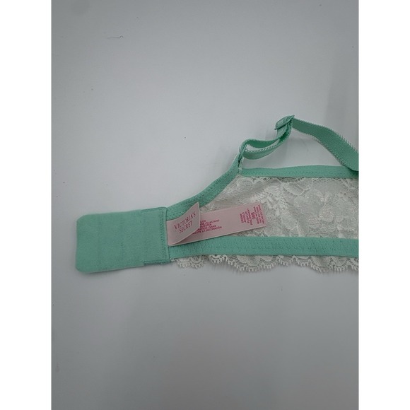 Victoria's Secret Dream Angels Push Up Bra 38B Embellished White Mint Green - Picture 3 of 3